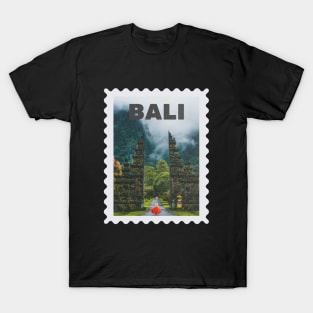 Bali Indonesia Postcard Stamp Design with Travel Photograph T-Shirt